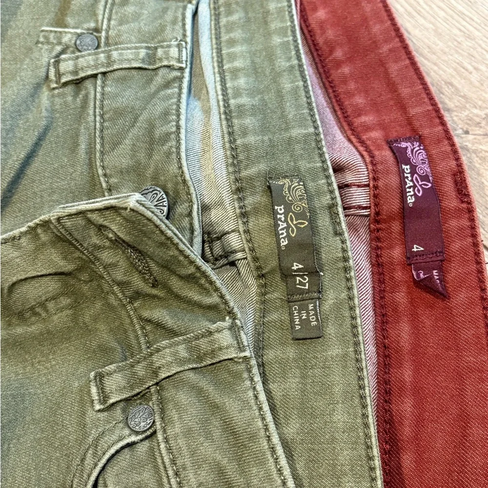 Prana Kara Red and Green Women's Jeans - Picture 3 of 3